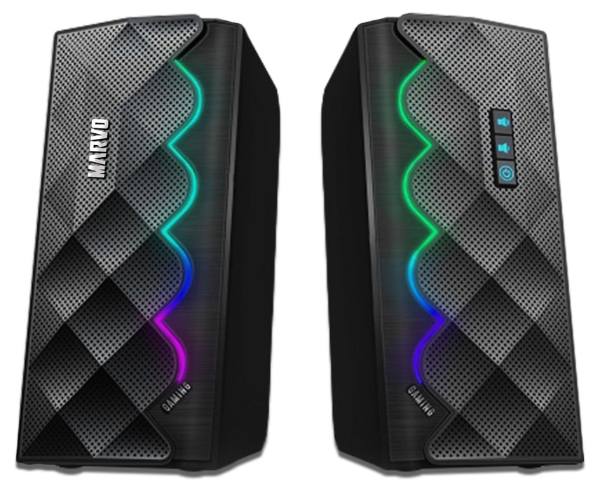Тонколони Marvo - SG-269, 2.0, 6W, Bluetooth, RGB, черни