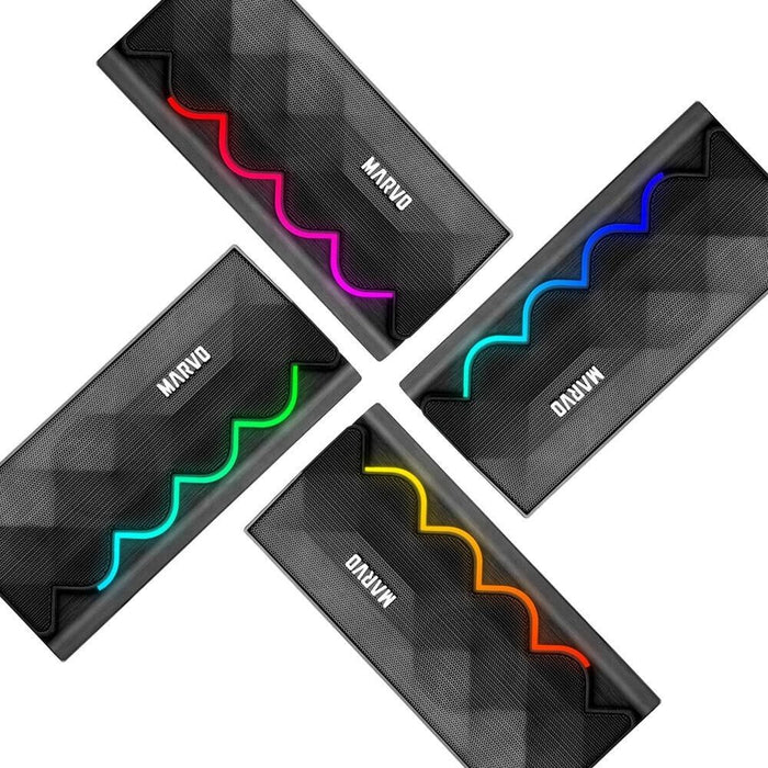 Тонколони Marvo - SG-269, 2.0, 6W, Bluetooth, RGB, черни