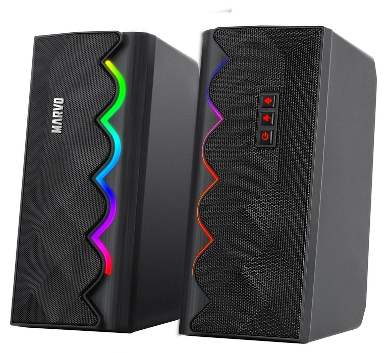 Тонколони Marvo - SG-269, 2.0, 6W, Bluetooth, RGB, черни