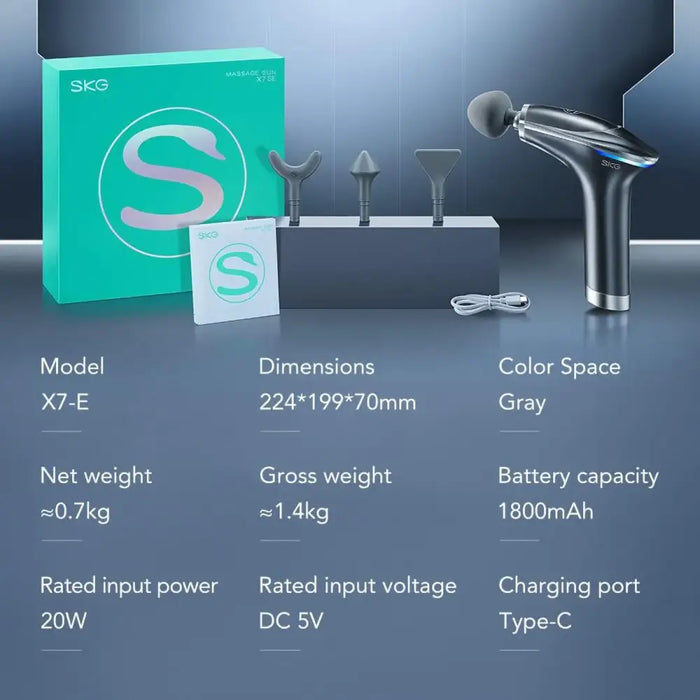 Масажен пистолет SKG X7 - E сив