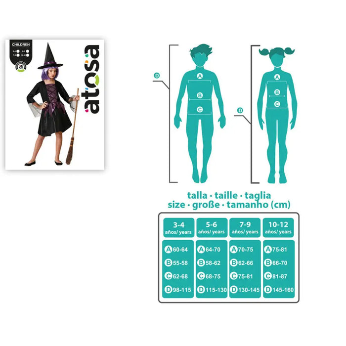 Маскировъчен костюм за деца Лилав Вещица Halloween