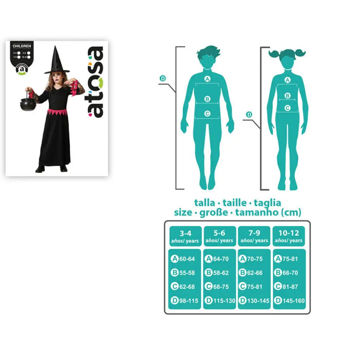 Маскировъчен костюм за деца Розов Вещица Halloween