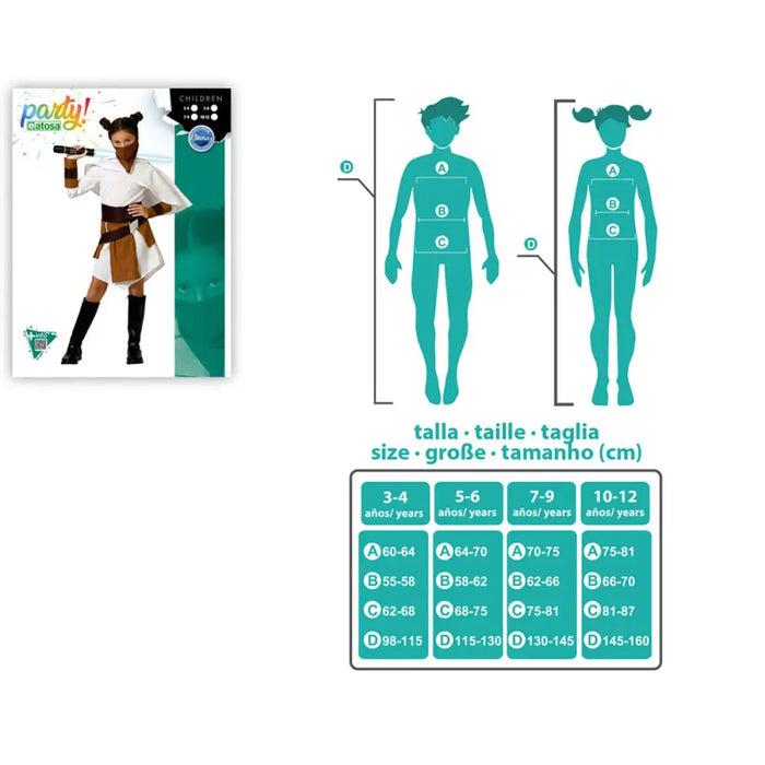 Маскировъчен костюм за деца Бял 3-4 години