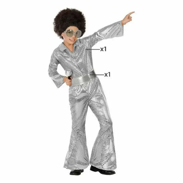 Маскировъчен костюм за деца Disco Сребрист