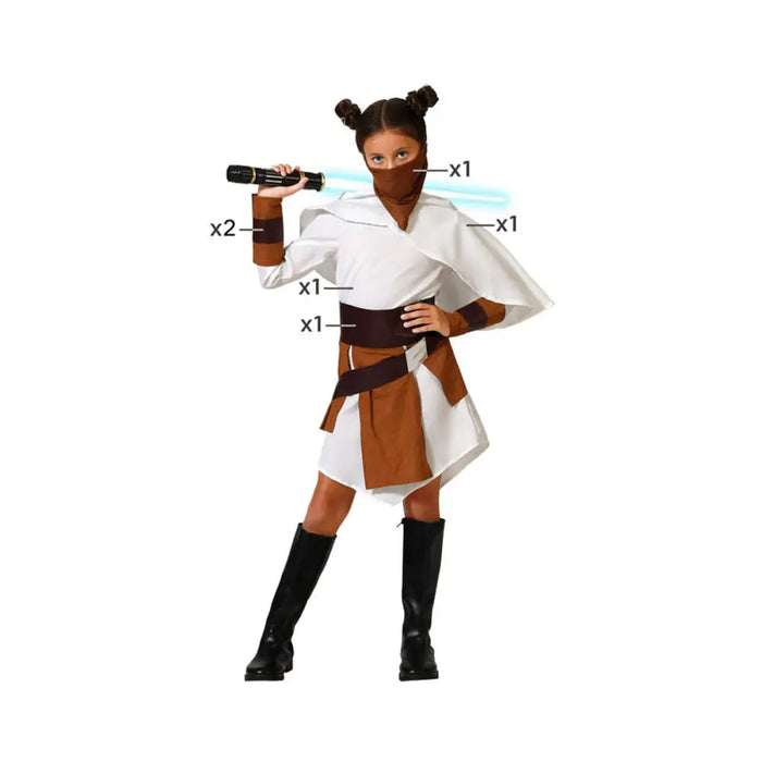 Маскировъчен костюм за деца Бял 10-12 години