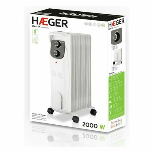 Маслен радиатор (9 ребра) Haeger OH-009.006A Бял 2000 W