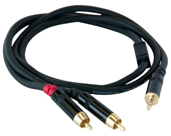 Кабел Master Audio - RCA351, 2x RCA/3.5 mm, 1 m, черен