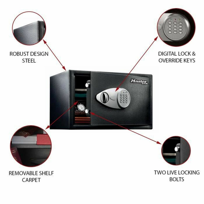 Сейф Master Lock Черен Черен/Сив Стомана