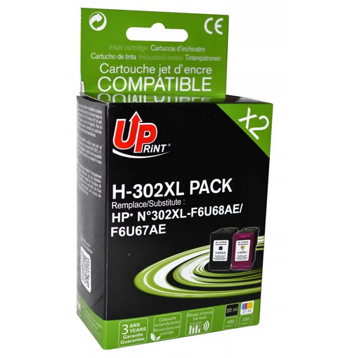 Мастилница UPRINT комплект HP 302XL BK