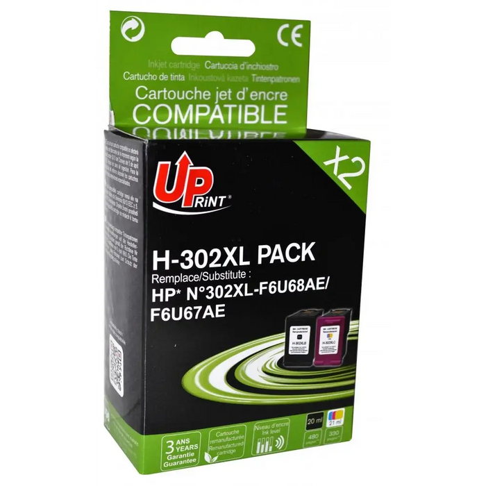 Мастилница UPRINT комплект HP 302XL BK