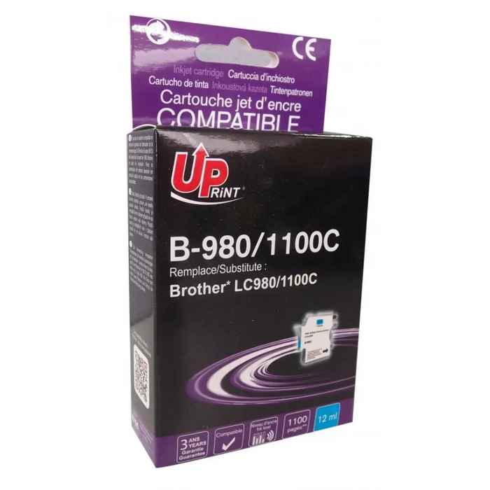 Мастилница UPRINT LC980/1100 BROTHER Cyan