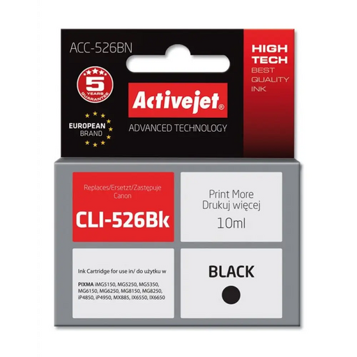Мастило Activejet ACC-526BN (заместител за Canon CLI-526Bk;