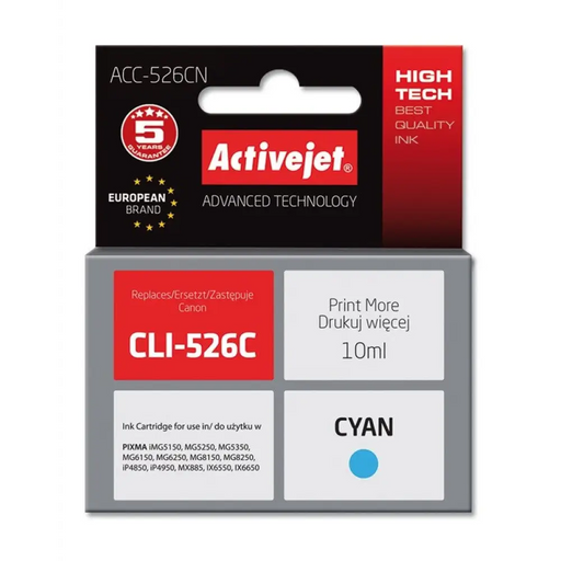 Мастило Activejet ACC-526CN (заместител за Canon CLI-526C;