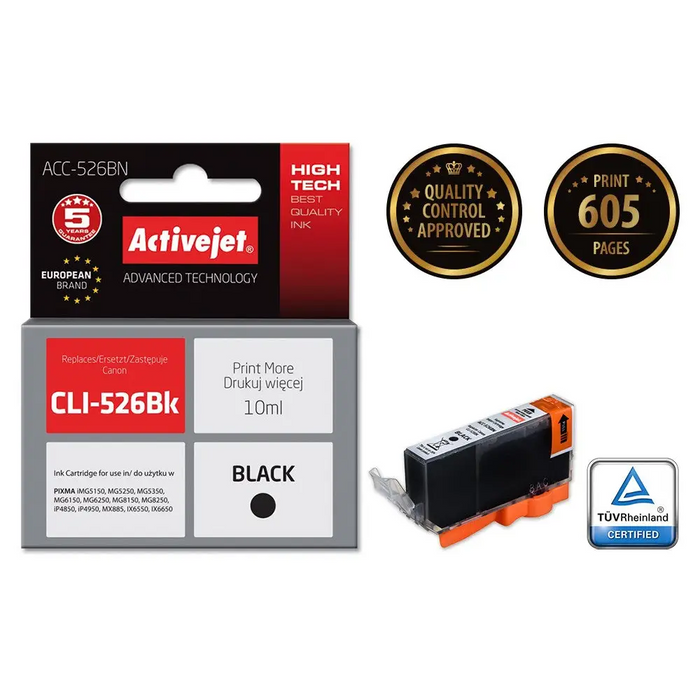 Мастило Activejet ACC-526CN (заместител за Canon CLI-526C;