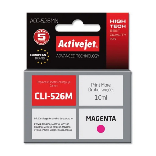 Мастило Activejet ACC-526MN (заместител за Canon CLI-526M;