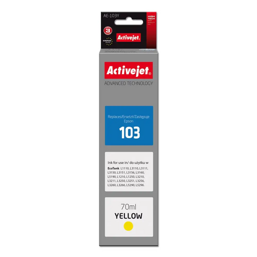 Мастило Activejet AE-103Y (резервно Epson 103 C13T00S44A;