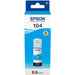 Мастило пълнител Epson Nº 104 Синьо-зелен
