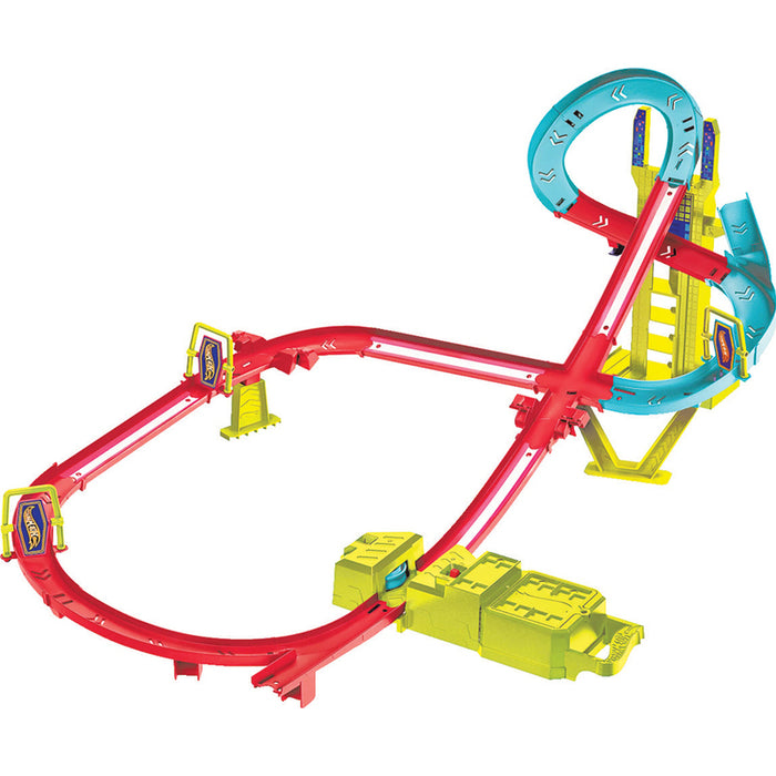 MATTEL WEELS КОМПЛЕКТ С НЕОНОВ СЪСТЕЗАТЕЛ
