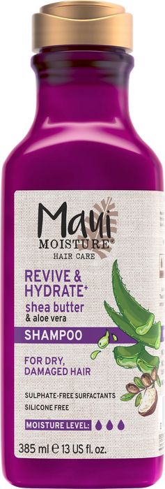 Шампоан за коса Revive & Hydrate+ с масло от ший и алое вера, 385 ml
