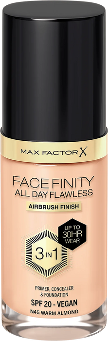 Фон дьо тен FaceFinity All Day Flawless - Nr. 45 Warm Almond, 30 ml