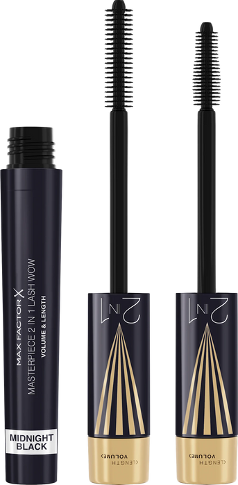 Спирала за мигли Masterpiece 2 in 1 Lash WOW Volume & Length - Midnight Black, 7 ml