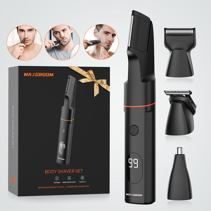 MAXGROOM LK-881 многофункционален тример със сменяеми накрайници - черен