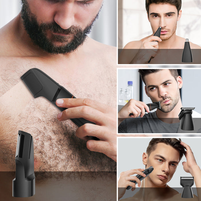 MAXGROOM LK-881 многофункционален тример със сменяеми накрайници - черен