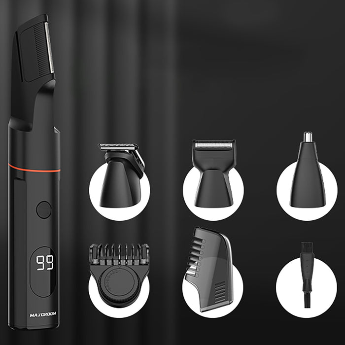 MAXGROOM LK-881 многофункционален тример със сменяеми накрайници - черен