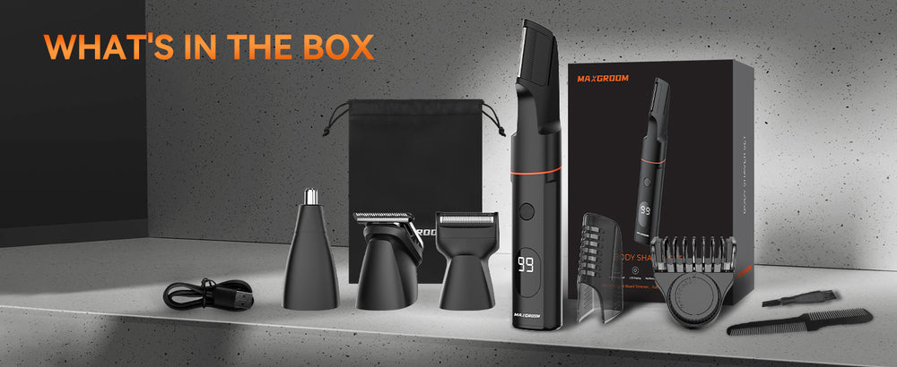 MAXGROOM LK-881 многофункционален тример със сменяеми накрайници - черен