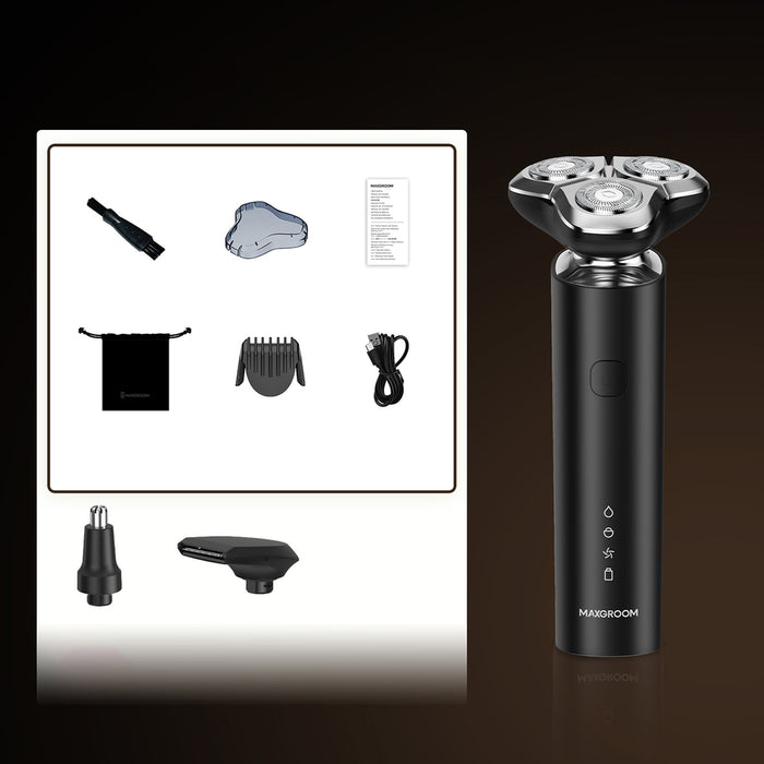 MAXGROOM M-8012 3-в-1 електрическа самобръсначка - черна