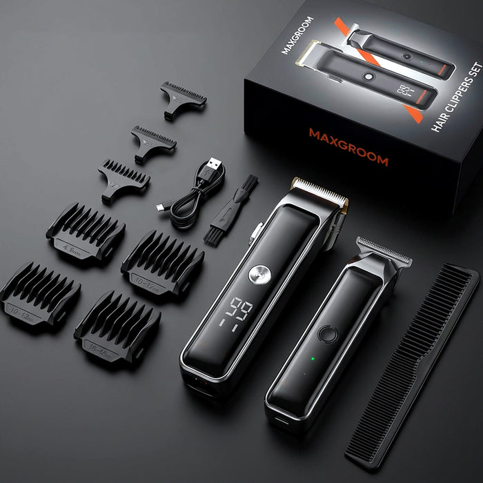 Машинка за подстригване MAXGROOM M608 с тример - черна