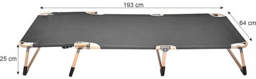 Легло тип шезлонг Maxima - 193 х 64 х 25 cm, сиво