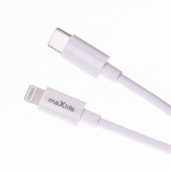 Зарядно за стена Maxlife – MXTC-06-20AC, 20W, USB-C/Lightning, бяло