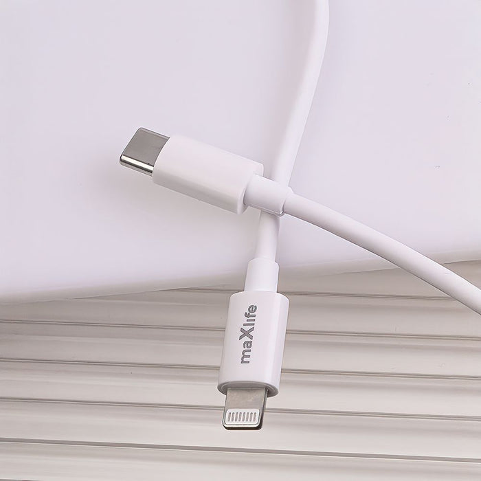 Зарядно за стена Maxlife – MXTC-06-20AC, 20W, USB-C/Lightning, бяло