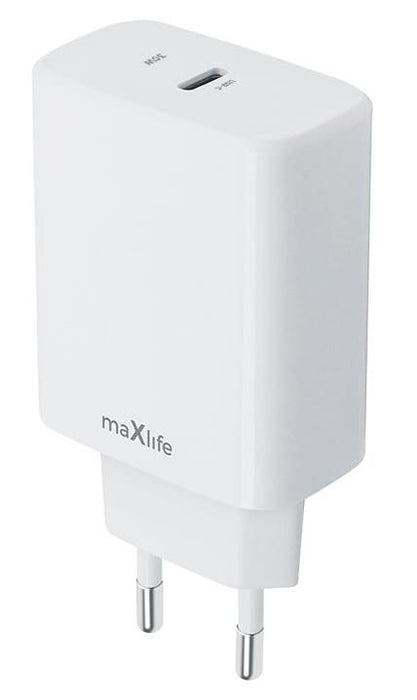 Зарядно устройство Maxlife - 30W, USB-C, бяло