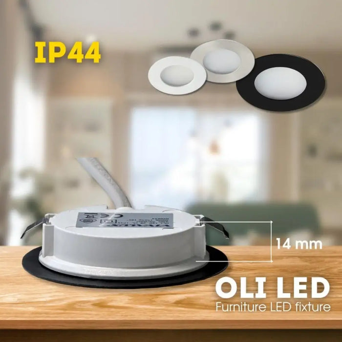 МЕБЕЛНА LED ЛУНА OLI 2W 150LM IP44 ЧЕРНА