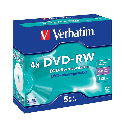 Медия Verbatim DVD - RW SERL 4.7GB 4X MATT SILVER