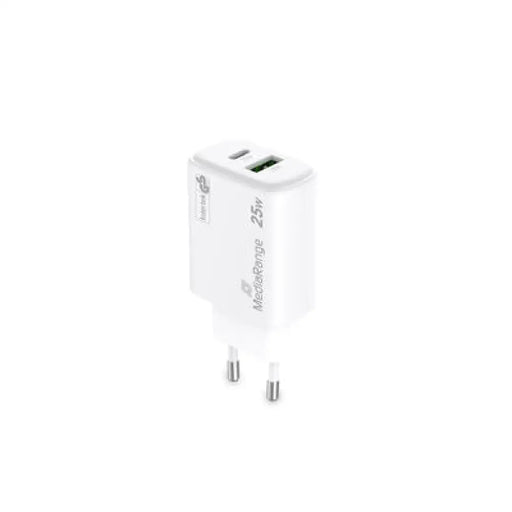 MediaRange Адаптер за бързо зареждане 25W GaN 1x USB-C и 1x