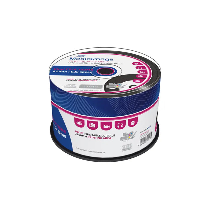 MediaRange CD-R Vinil + PRINT 700Mb. 50 броя в шпиндел