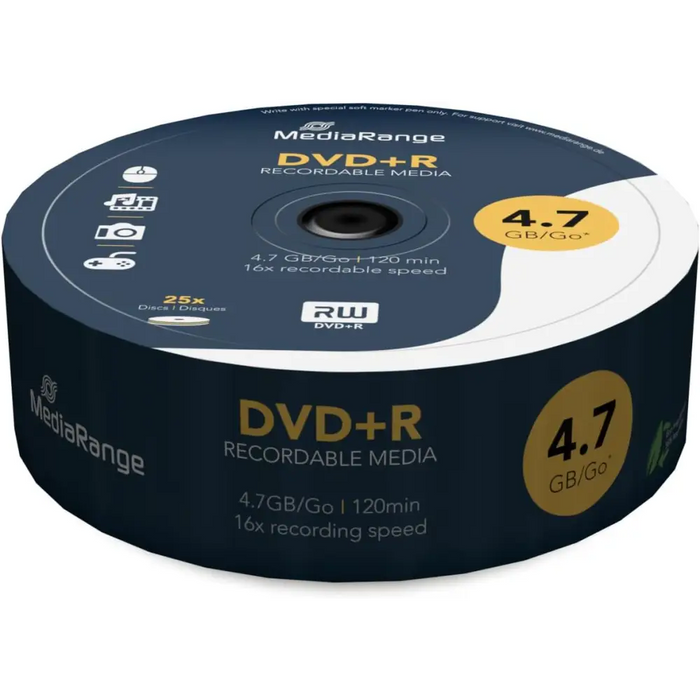 MediaRange DVD + R 4,7 GB I 120 минути 16x 25 бр. в целофан