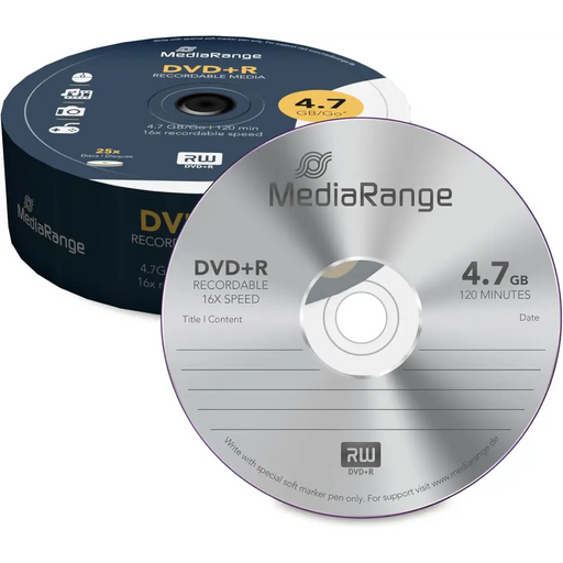 MediaRange DVD + R 4,7 GB I 120 минути 16x 25 бр. в целофан
