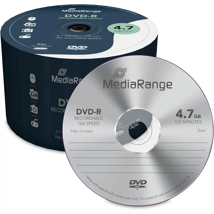 MediaRange DVD-R 4,7 GB I 120 минути 16x скорост 50 бр.
