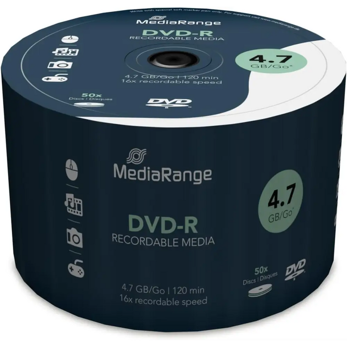 MediaRange DVD-R 4,7 GB I 120 минути 16x скорост 50 бр.