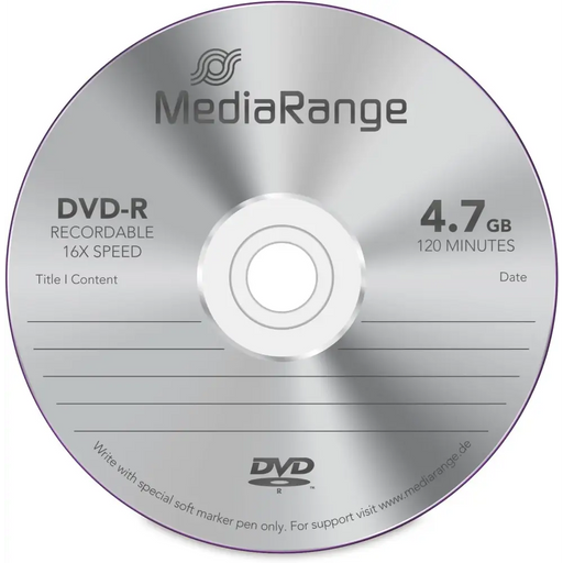 MediaRange DVD-R 4,7 GB I 120 минути 16x скорост 50 бр.