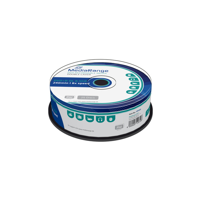 MediaRange DVD+R Dual Layer 240мин./8.5Gb 8X (Printable) - 25 бр. в шпиндел