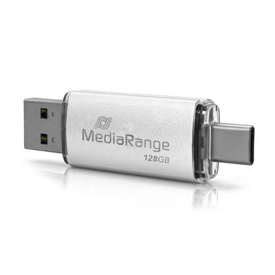 MediaRange USB 3.2 Gen 1 Combo флаш памет с Type-C®, сребриста, 128GB