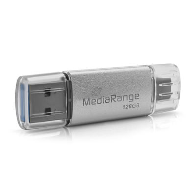 MediaRange USB 3.2 Gen 1 Combo флаш памет с Type-C®, сребриста, 128GB