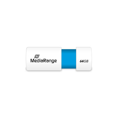 MediaRange USB флаш памет 64Gb светло синьо/бяло
