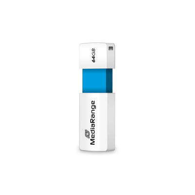 MediaRange USB флаш памет 64Gb светло синьо/бяло