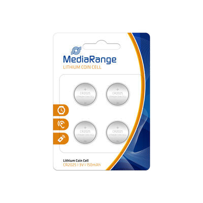 MediaRange Бутонна литиева батерия, CR2025|3V, 4бр.